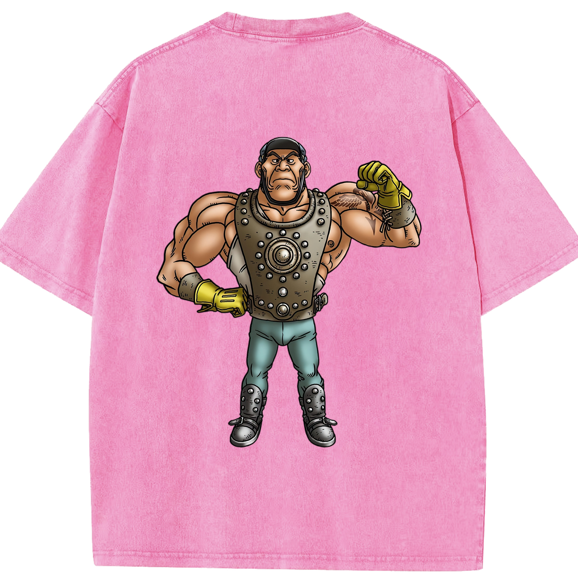 （画像用） ドラゴンクエスト Doragon Kuesuto Dragon Quest 綿100% ヴィンテージ風 半袖Tシャツ（背面プリント）